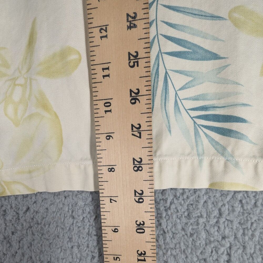 Tommy Bahama Shirt Mens Medium Tan Button Up Silk Hawaiian Floral Short Sleeve - Picture 5 of 6